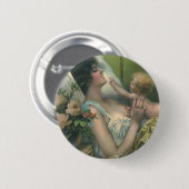 ヴィンテージの母の日、ビクトリア時代の赤ちゃんと母親 缶バッジ (正面&裏面)