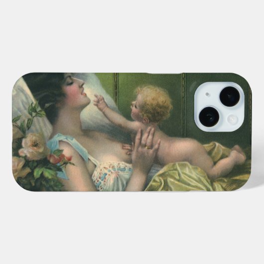 ヴィンテージの母の日、ビクトリア時代の赤ちゃんと母親 Case-Mate iPhoneケース (裏面 (横))
