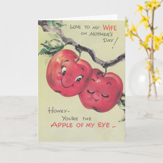ヴィンテージの母の日 - 私の妻へ カード (黄色い花)