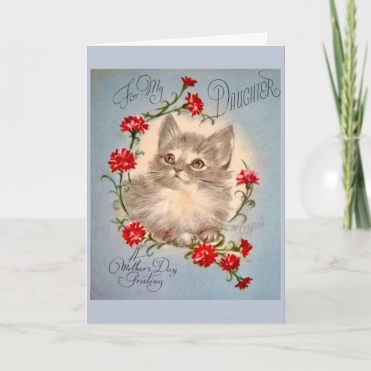 ヴィンテージの母の日-私の娘への…、 カード (正面)