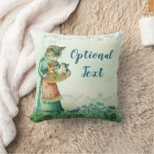 ヴィンテージの母猫と子猫 クッション (ブランケット)