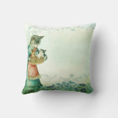 ヴィンテージの母猫と子猫 クッション (裏面)