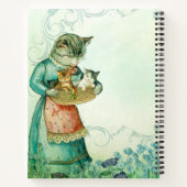 ヴィンテージの母猫と子猫 ノートブック (裏面)