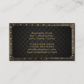 ヴィンテージの毛及び化粧の金ゴールドのモノグラムSteampunk 名刺 (裏面)