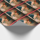 ヴィンテージの毛皮のマフ冬のポートレート ラッピングペーパー (角)