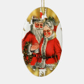 ヴィンテージの氏およびサンタクロース夫人のクリスマスのオーナメント セラミックオーナメント (右)