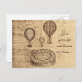 ヴィンテージの気球 - スチームパンク ポストカード (正面/裏面)