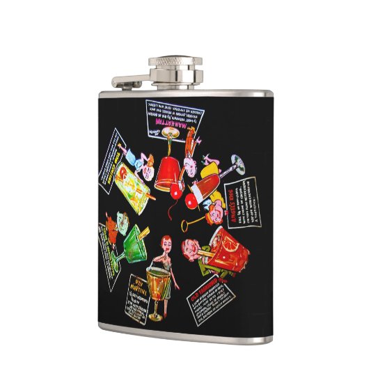 ヴィンテージの気違いの人のレトロのカクテルパーティーのバーマルティーニ フラスク (左)