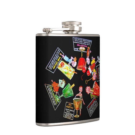 ヴィンテージの気違いの人のレトロのカクテルパーティーのバーマルティーニ フラスク (右)