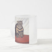 ヴィンテージの気難しい猫 フロストグラスマグカップ (正面左)