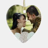 ヴィンテージの水によっては結婚式の写真のオーナメントが開花します セラミックオーナメント (右)