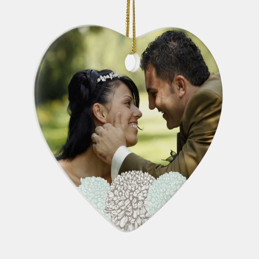 ヴィンテージの水によっては結婚式の写真のオーナメントが開花します セラミックオーナメント (右)