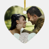 ヴィンテージの水によっては結婚式の写真のオーナメントが開花します セラミックオーナメント (正面)