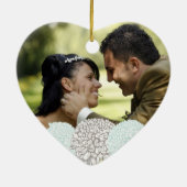 ヴィンテージの水によっては結婚式の写真のオーナメントが開花します セラミックオーナメント (裏面)