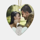 ヴィンテージの水によっては結婚式の写真のオーナメントが開花します セラミックオーナメント (左)