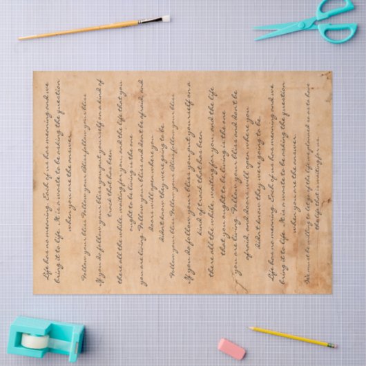 ヴィンテージの水によって汚される羊皮紙の文字の原稿の単語 薄葉紙 (クラフト)