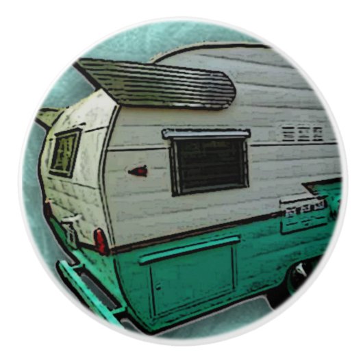 ヴィンテージの水のキャンピングカーの引出しのノブ セラミックノブ (正面)