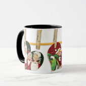 ヴィンテージの水の色サンタクロースとミセス・クロース マグカップ (正面左)