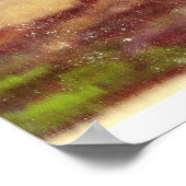 ヴィンテージの水の色フランスのブドウ園 ポスター (角)