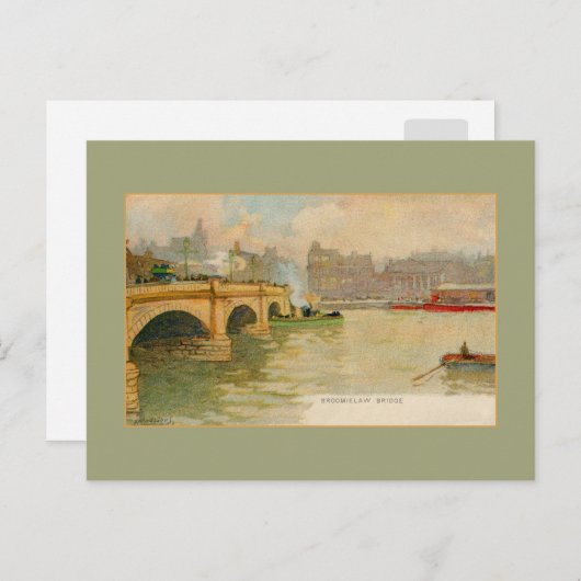 ヴィンテージの水の色ブロミエラブリッジグラスゴー ポストカード (正面/裏面)
