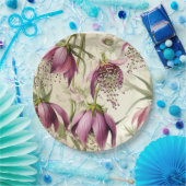 ヴィンテージの水の色Fritillaria meleagrisリリー ペーパープレート (パーティー)