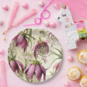 ヴィンテージの水の色Fritillaria meleagrisリリー ペーパープレート (パーティー)