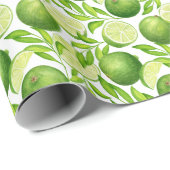 ヴィンテージの水彩ライムと緑のパターン ラッピングペーパー (ロールコーナー)