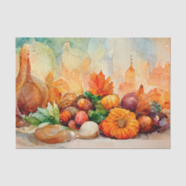 ヴィンテージの水彩感謝祭の秋の収穫 薄葉紙