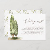 ヴィンテージの水彩樹結婚の願い井戸 エンクロージャーカード (正面/裏面)