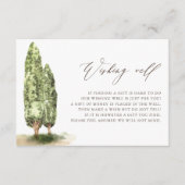 ヴィンテージの水彩樹結婚の願い井戸 エンクロージャーカード (正面)