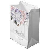 ヴィンテージの水彩画のアジサイおよびバラ結婚する| ミディアムペーパーバッグ (正面アングル)