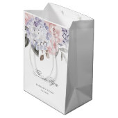 ヴィンテージの水彩画のアジサイおよびバラ結婚する| ミディアムペーパーバッグ (裏面アングル)