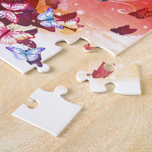 ヴィンテージの水彩画のバレリーナのダンサーのバレエおよびしかし ジグソーパズル (側面)