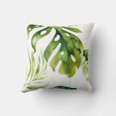 ヴィンテージの水彩画の熱帯葉 クッション (裏面)