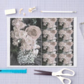 ヴィンテージの水彩画の白いバラのbabeisの呼吸 薄葉紙 (クラフト)