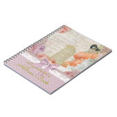 ヴィンテージの水彩画の花および鳥の住所録| ノートブック (左側)