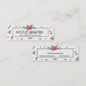 ヴィンテージの水彩画の花柄ばら色パターン訪問 スキニー名刺 (正面/裏面)