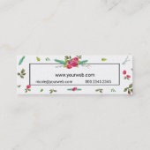 ヴィンテージの水彩画の花柄ばら色パターン訪問 スキニー名刺 (裏面)