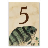 ヴィンテージの水彩画の魚のテーブル数 テーブルナンバー (正面)