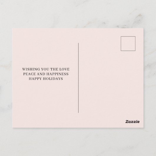 ヴィンテージの水彩鹿と。メリークリスマス ポストカード (裏面)