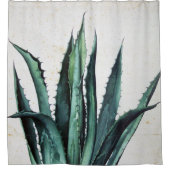 ヴィンテージの水気が多いbohoのリュウゼツランのアロエのサボテンの砂漠 シャワーカーテン (正面)