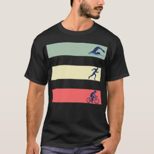 ヴィンテージの水泳のバイクの操業トライアスロンのTシャツのティーのギ Tシャツ