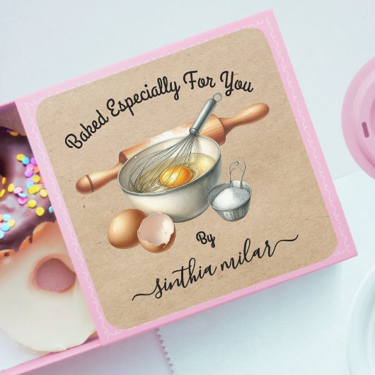 ヴィンテージの水焼いた色YOUギフトラベル スクエアシール