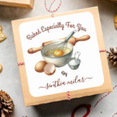 ヴィンテージの水焼いた色YOUギフトラベル スクエアシール