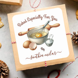 ヴィンテージの水焼いた色YOUギフトラベル スクエアシール