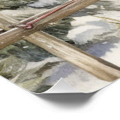 ヴィンテージの水色のクリスマスツリーの森 ポスター (コーナー)