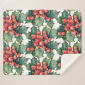 ヴィンテージの水色のホリー離れベリー シェルパブランケット (正面(横))