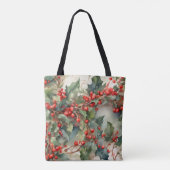 ヴィンテージの水色のホリー離れベリー トートバッグ (裏面)