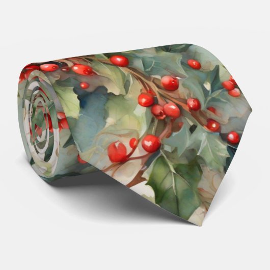 ヴィンテージの水色のホリー離れベリー ネクタイ (ロール)
