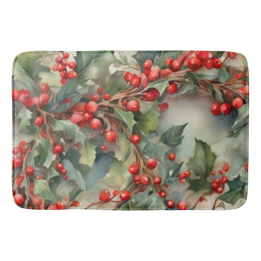 ヴィンテージの水色のホリー離れベリー バスマット (正面)